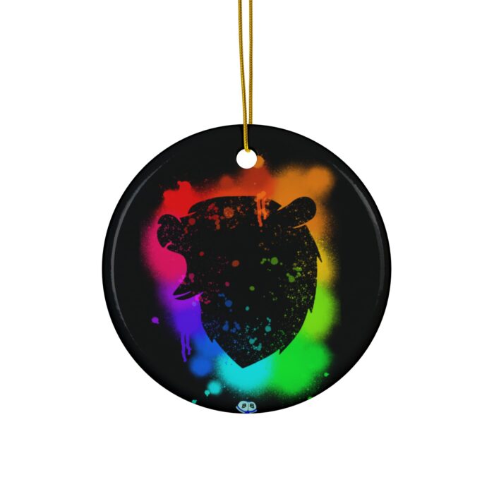 Ceramic Ornament - Bear Paint Rainbow