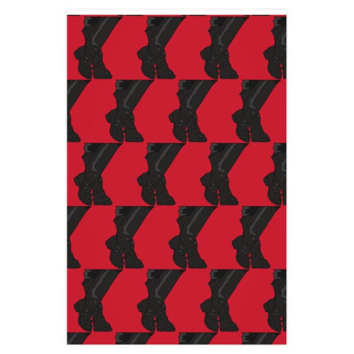 Wrapping Paper - Leather Boots on Red