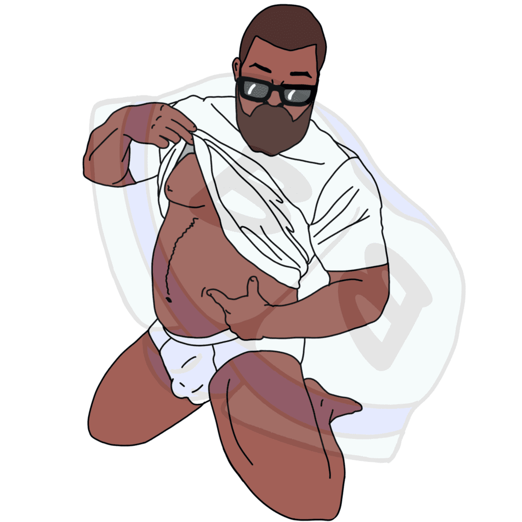 Describing subject of a drawing: Dad Bods Unite!