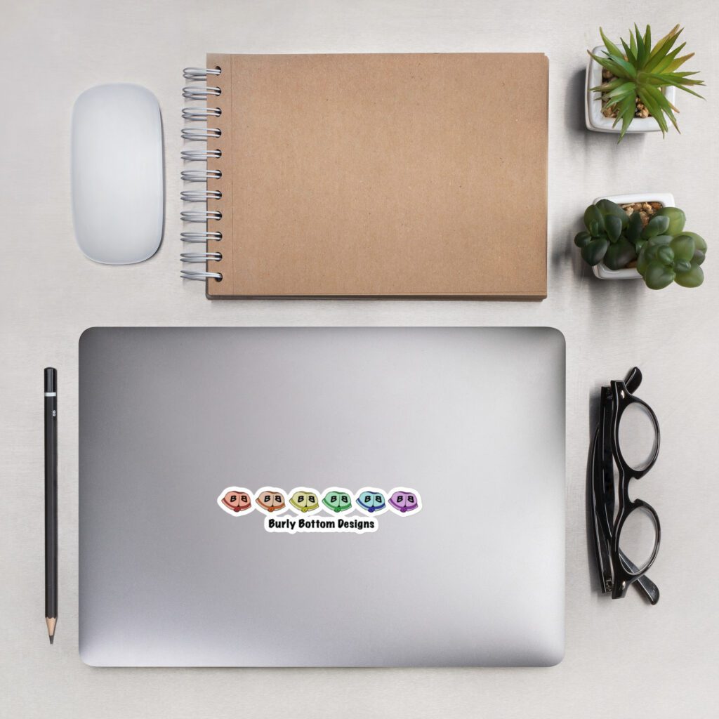 Vinyl Stickers - Rainbow Burly Bottom Logo