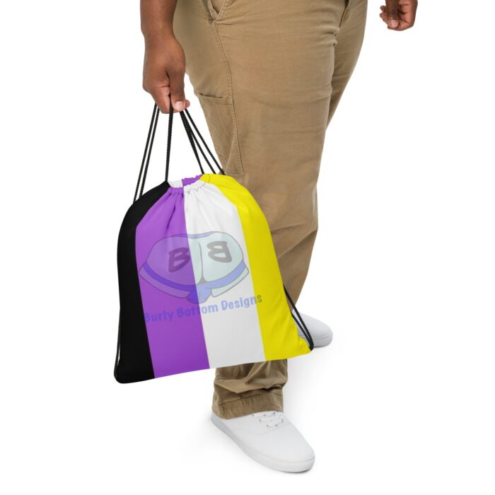 Drawstring bag - 2 Sided Print - Non-binary Pride Flag