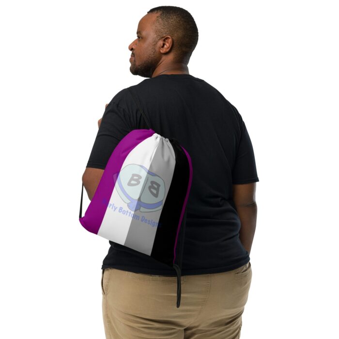 Drawstring bag - 2 Sided Print - Asexual Pride Flag - Image 2