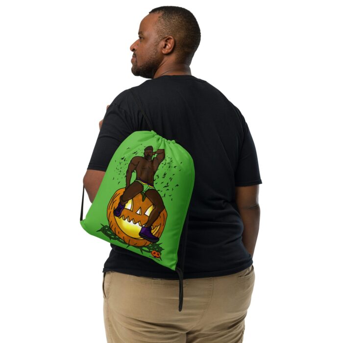 Drawstring bag - 2 Sided Print - Jack O Lantern Halloween - Image 2