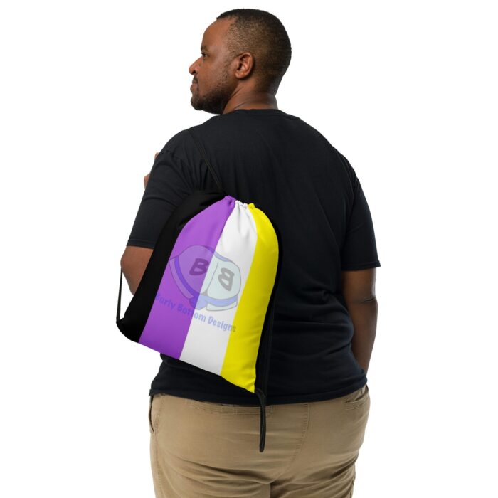 Drawstring bag - 2 Sided Print - Non-binary Pride Flag - Image 2