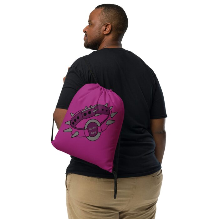 Drawstring bag - 2 Sided Print - Spiked Collar (Good Boy) - Image 2
