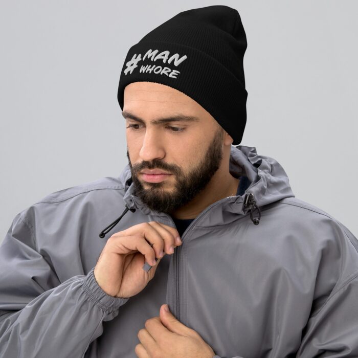 Cuffed Beanie - # Man Whore - Image 2
