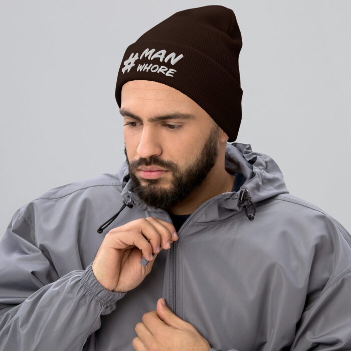 Cuffed Beanie - # Man Whore