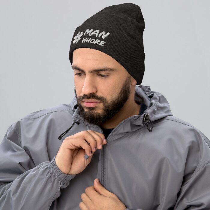 Cuffed Beanie - # Man Whore - Image 4