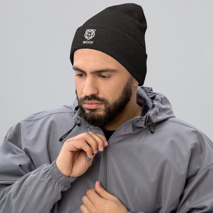 Cuffed Beanie - Geometric Bear Woof - Image 4