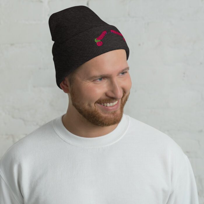 Cuffed Beanie - Pop Art Cock Duo - Image 4