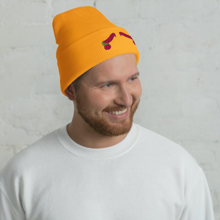 Cuffed Beanie - Pop Art Cock Duo - Image 10