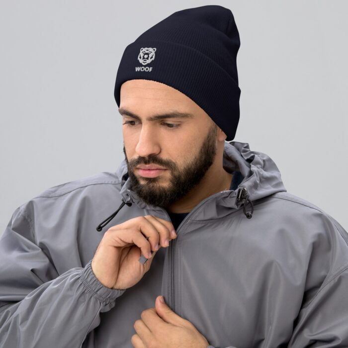Cuffed Beanie - Geometric Bear Woof - Image 3