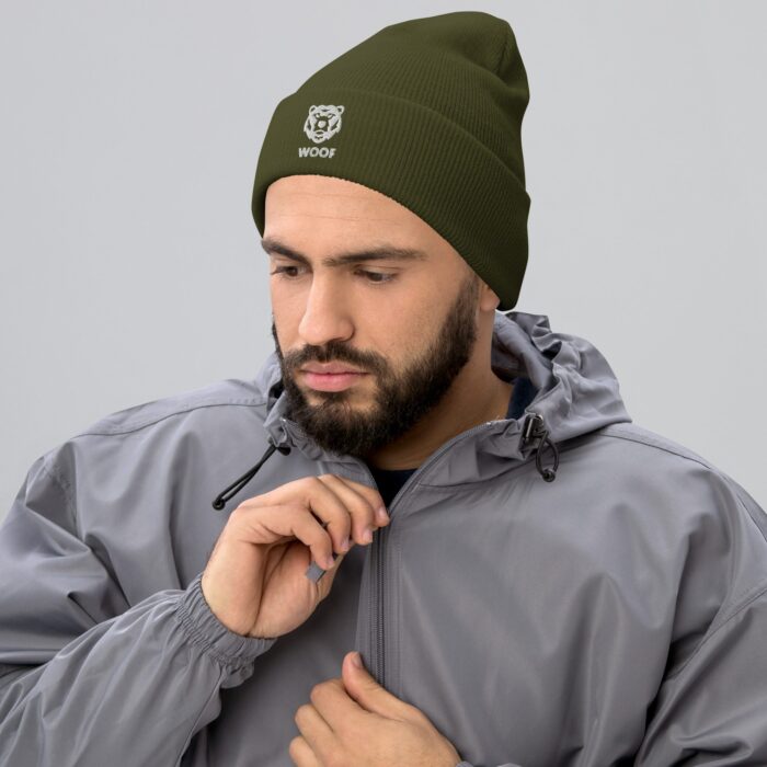 Cuffed Beanie - Geometric Bear Woof - Image 7