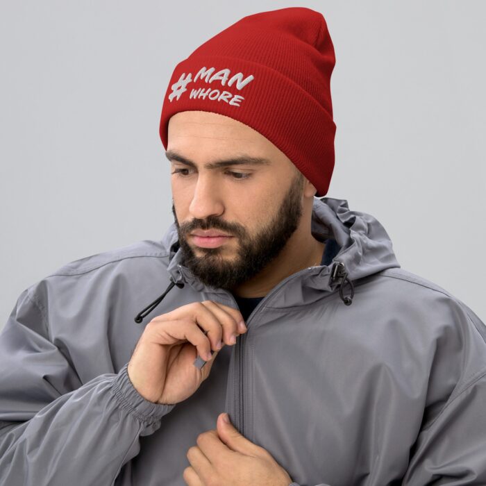 Cuffed Beanie - # Man Whore - Image 6