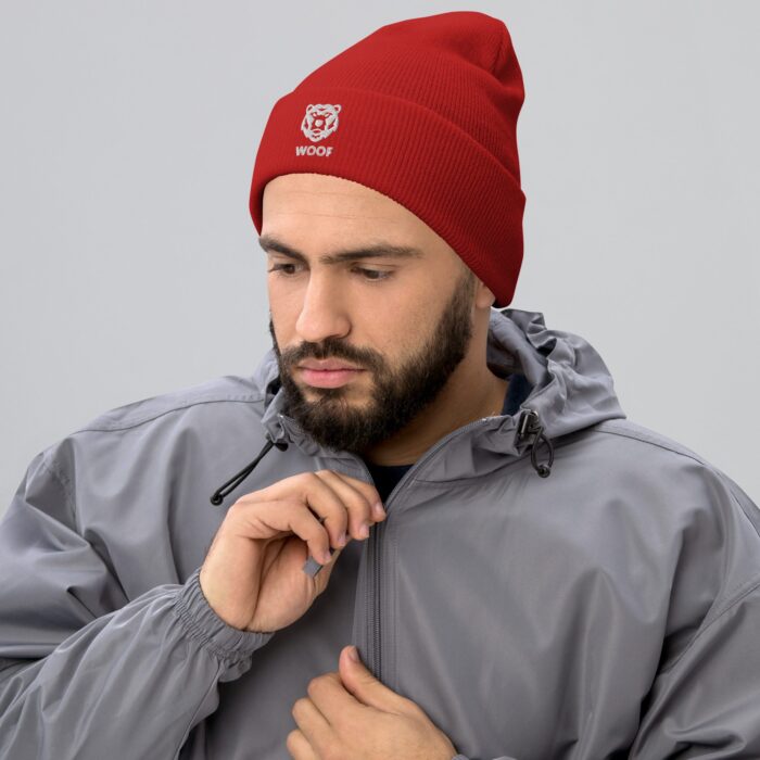 Cuffed Beanie - Geometric Bear Woof - Image 6
