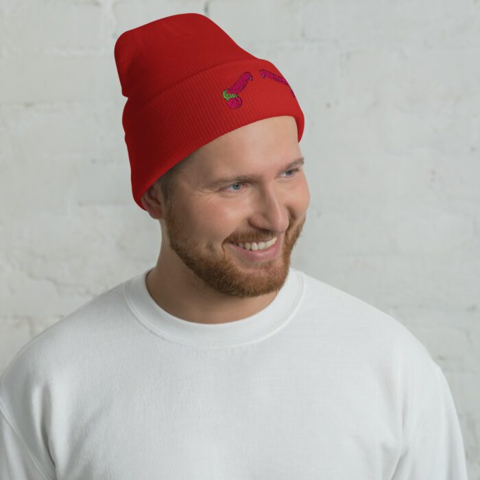 Cuffed Beanie - Pop Art Cock Duo - Image 6