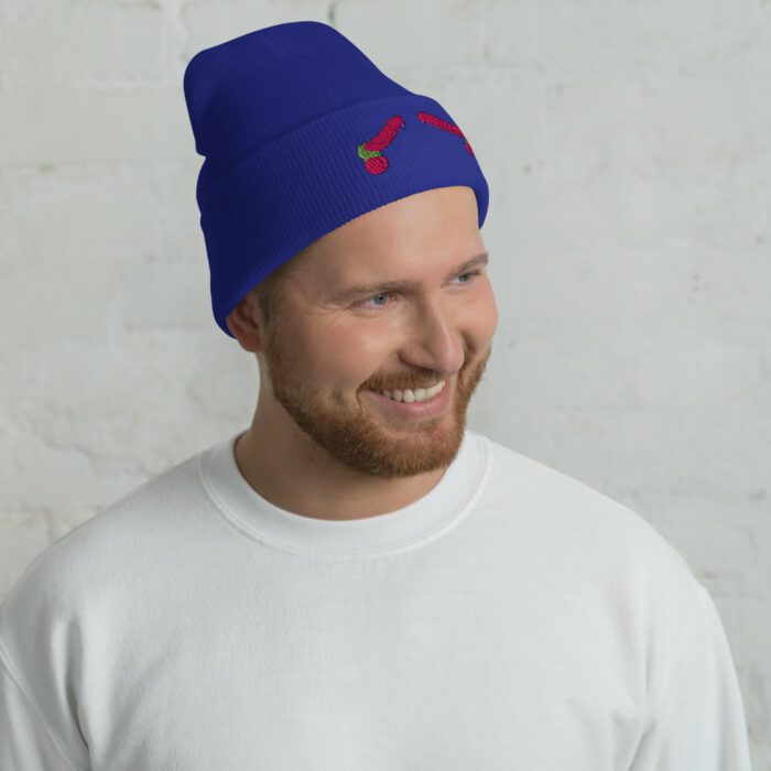 Cuffed Beanie - Pop Art Cock Duo - Image 5
