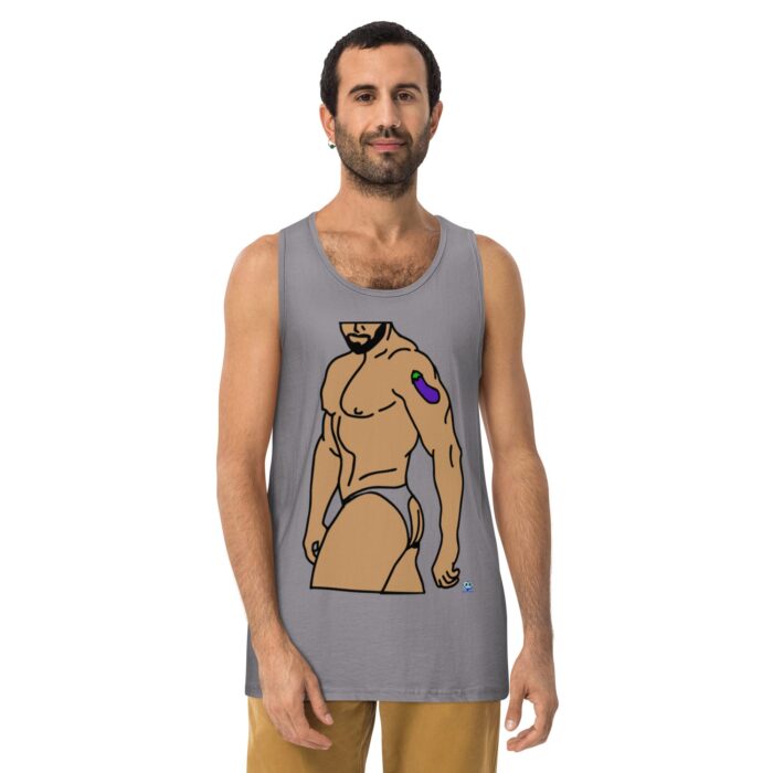 Men’s premium tank top - Eggplant Tattoo - Image 17