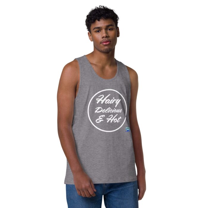 Men’s premium tank top - Hairy, Delicious, and Hot