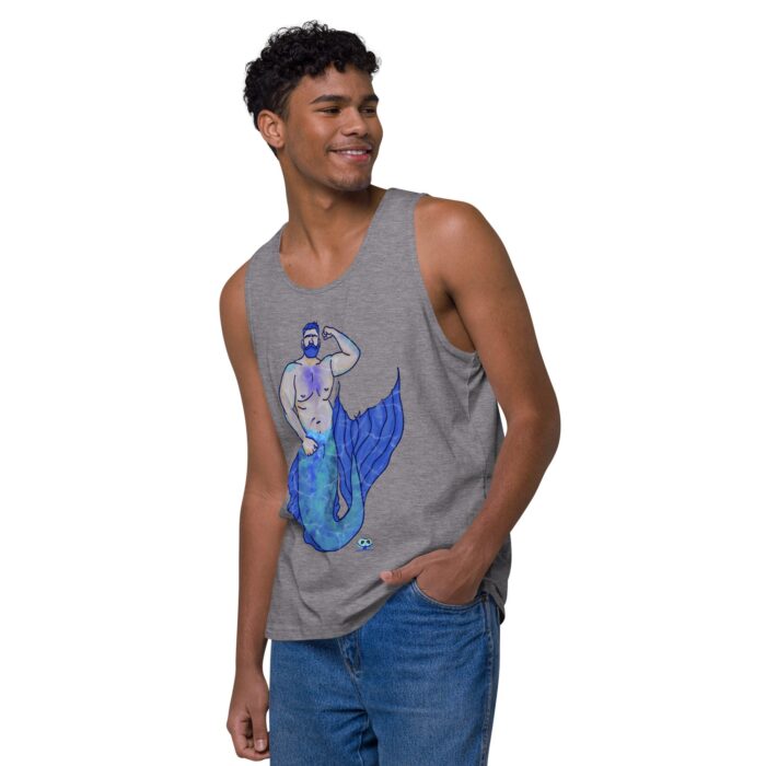 Men’s premium tank top - MerCub Blue - Image 36
