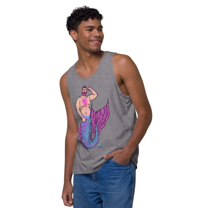 Men’s premium tank top - MerCub Pink - Image 35