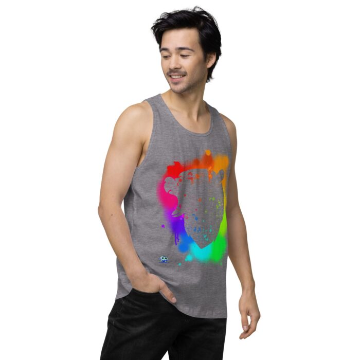 Men’s premium tank top - Bear Paint Rainbow - Image 43