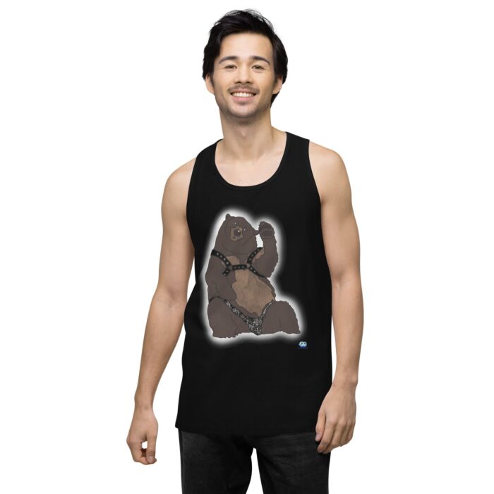 Men’s premium tank top - Disco Bear - Image 3