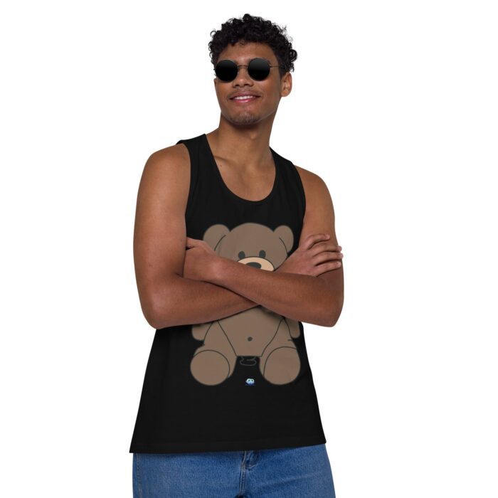 Men’s premium tank top - Gagged Teddy Bear (Butt Plug) - Image 3