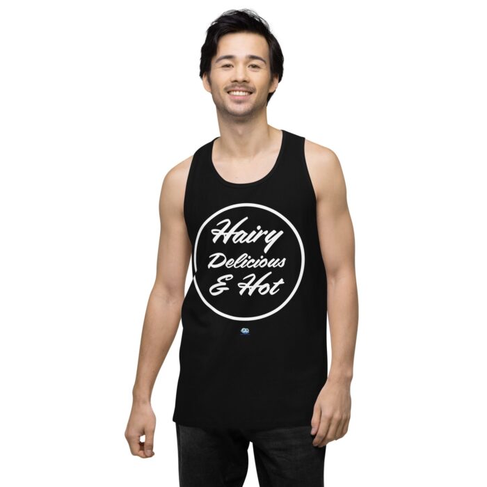 Men’s premium tank top - Hot Hairy Delicious - Image 3