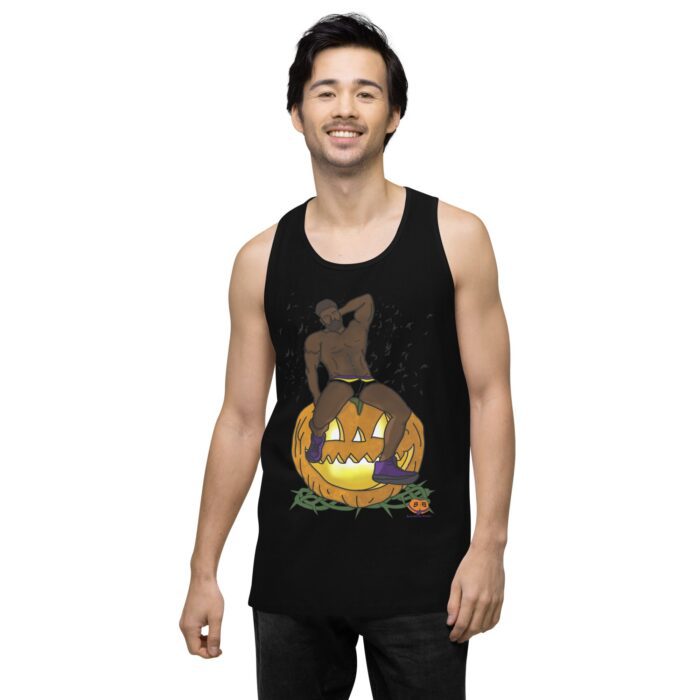 Men’s premium tank top - Jack O Lantern - Image 3