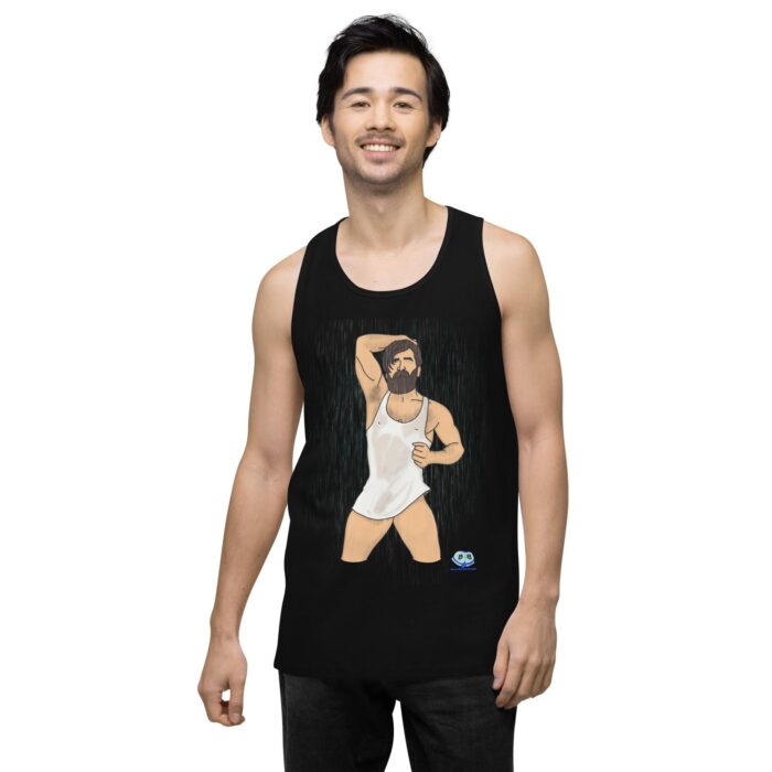 Men’s premium tank top - Rain - Image 3