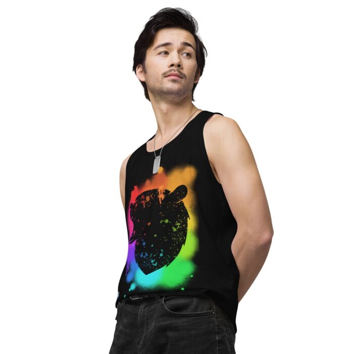 Men’s premium tank top - Bear Paint Rainbow - Image 5