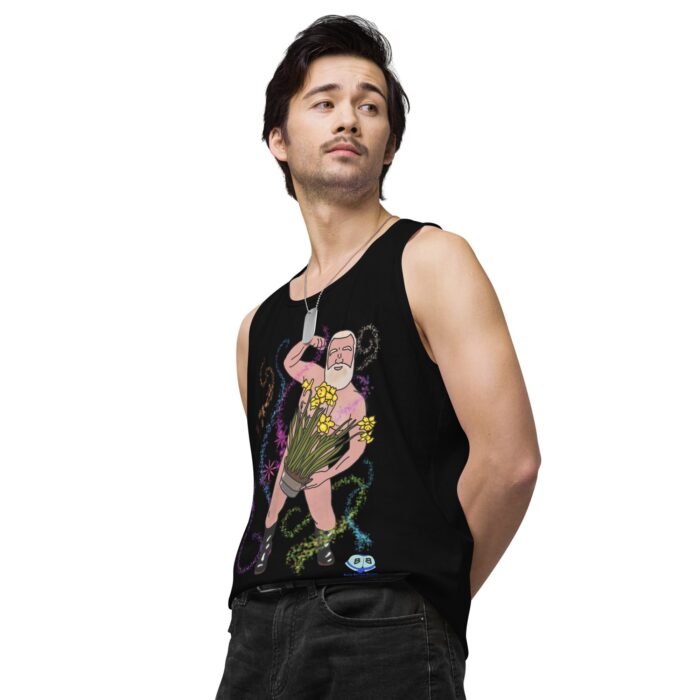 Men’s premium tank top - Flower Power - Image 5