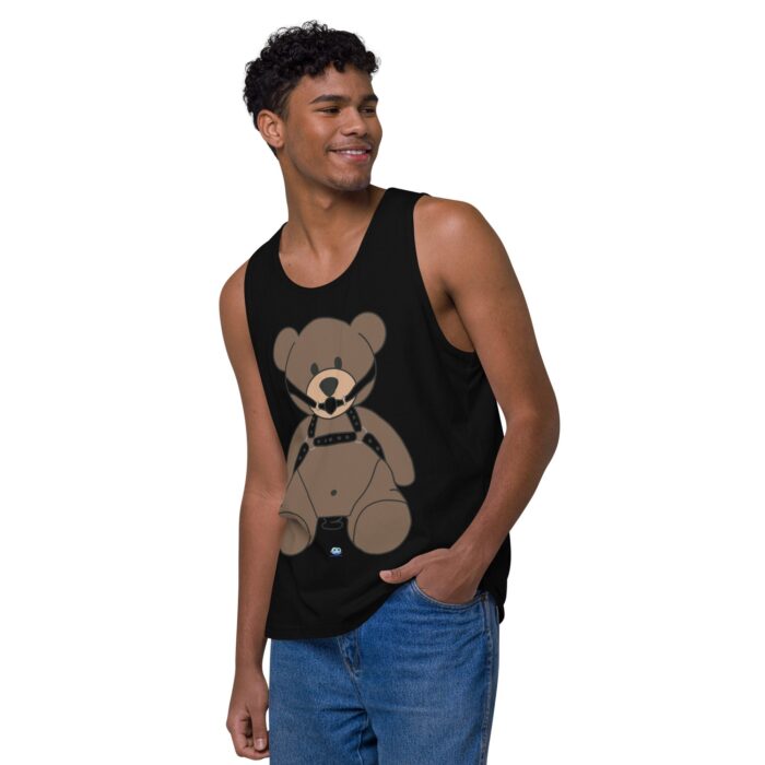 Men’s premium tank top - Gagged Teddy Bear (Butt Plug) - Image 4