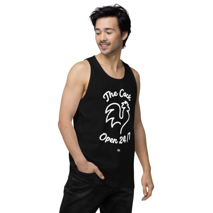 Men’s premium tank top - The Cock Open 24/7 - Image 3