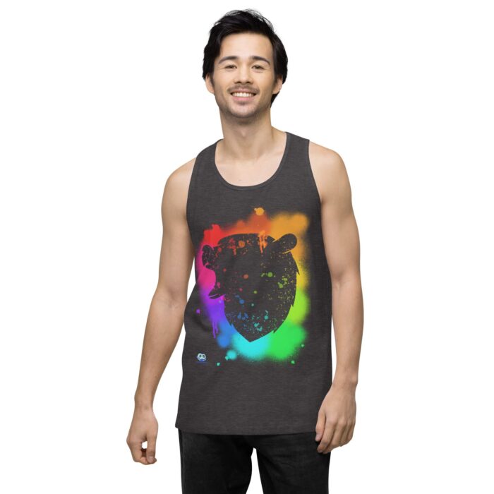 Men’s premium tank top - Bear Paint Rainbow - Image 22