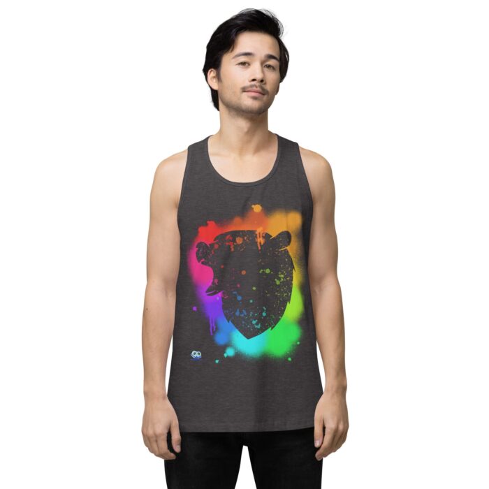 Men’s premium tank top - Bear Paint Rainbow - Image 21