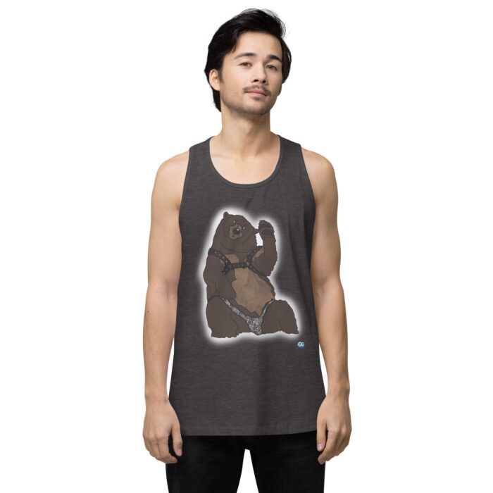 Men’s premium tank top - Disco Bear - Image 22