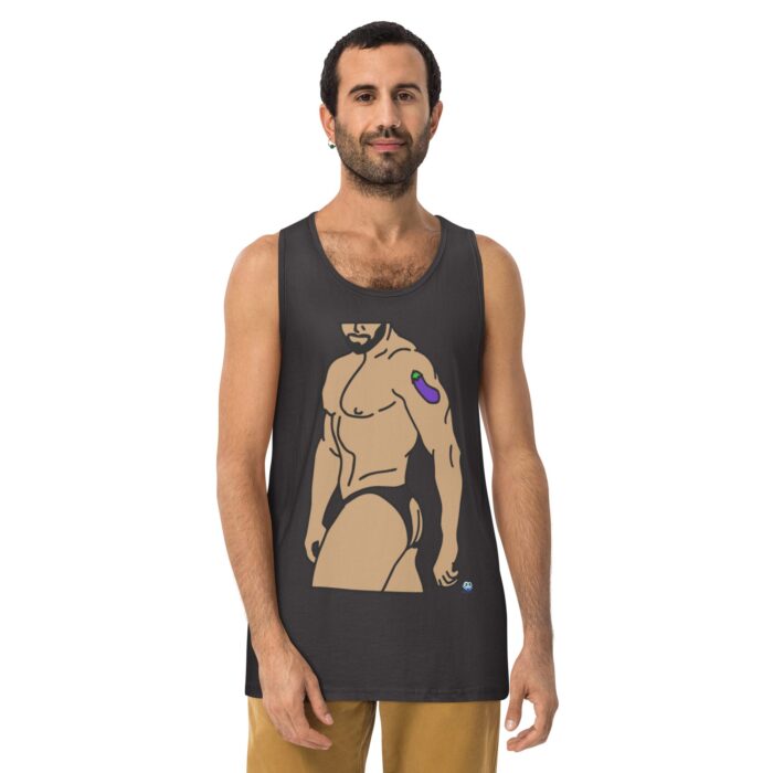 Men’s premium tank top - Eggplant Tattoo - Image 10