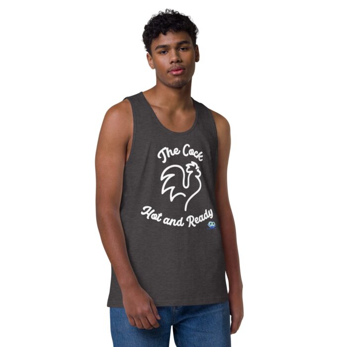 Men’s premium tank top - The Cock, Hot and Ready - Image 17