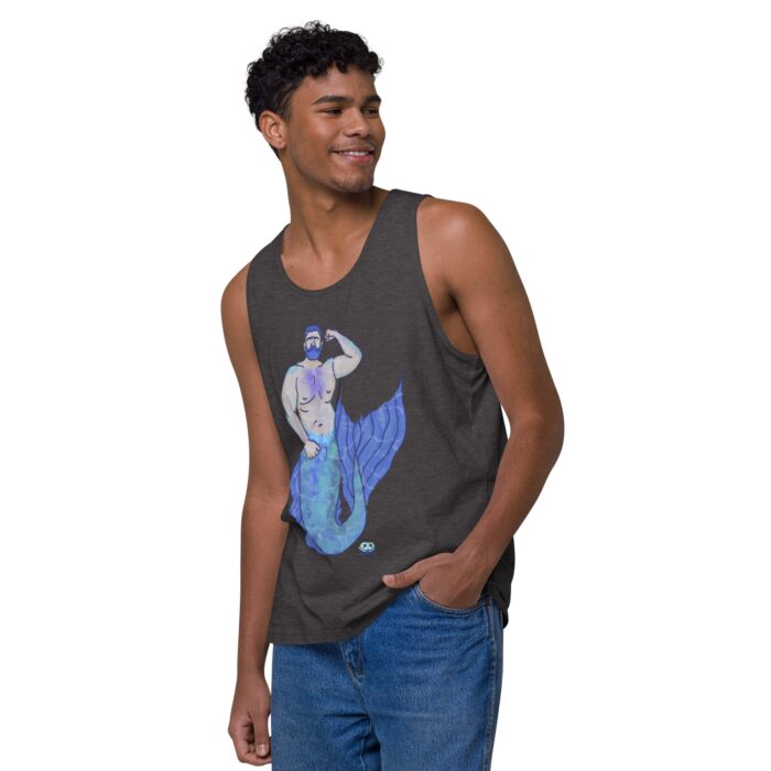 Men’s premium tank top - MerCub Blue - Image 20