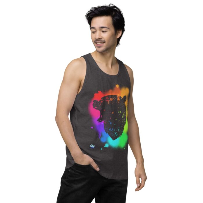 Men’s premium tank top - Bear Paint Rainbow - Image 23