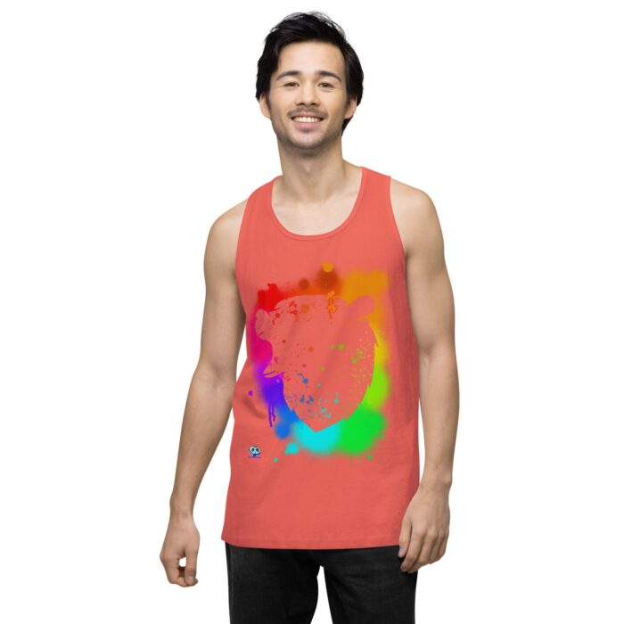 Men’s premium tank top - Bear Paint Rainbow - Image 37