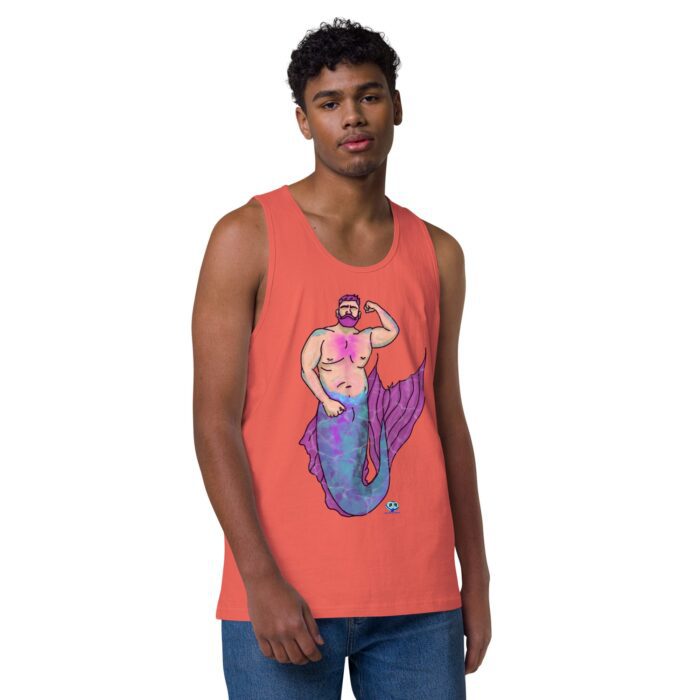 Men’s premium tank top - MerCub Pink - Image 30