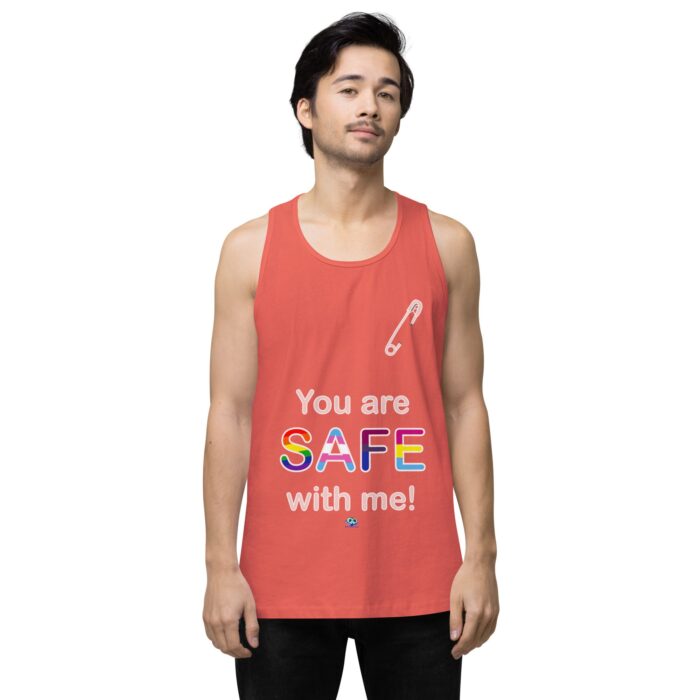 Men’s premium tank top - Safe with me - Image 37