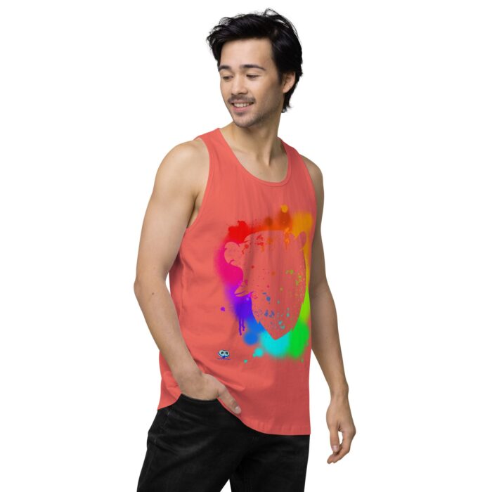 Men’s premium tank top - Bear Paint Rainbow - Image 38