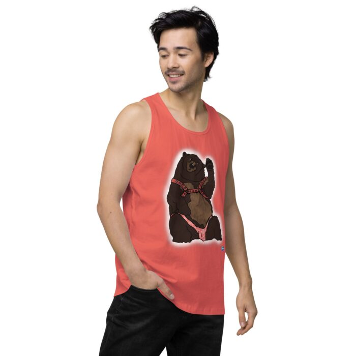 Men’s premium tank top - Disco Bear - Image 38