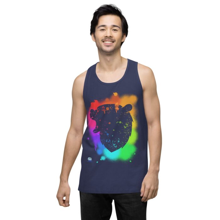 Men’s premium tank top - Bear Paint Rainbow - Image 27