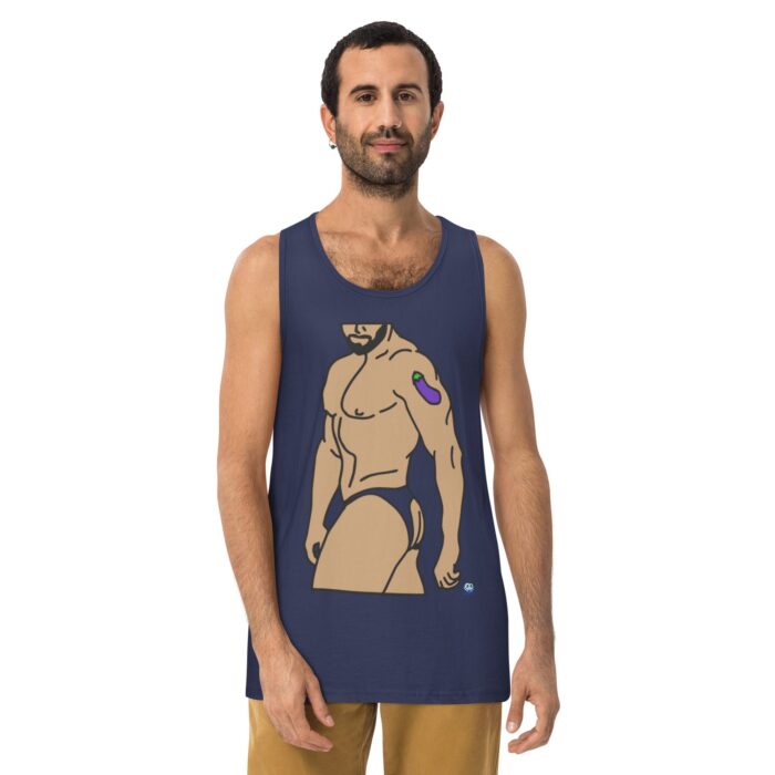 Men’s premium tank top - Eggplant Tattoo - Image 12