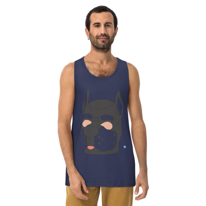 Men’s premium tank top - Pup Mask - Image 12